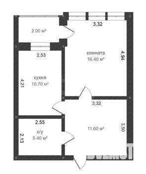 1-к квартира, на длительный срок, 45м2, 5/9 этаж