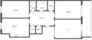 3-к квартира, на длительный срок, 119м2, 5/6 этаж