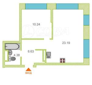 2-к квартира, на длительный срок, 45м2, 20/25 этаж