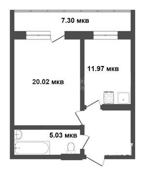 1-к квартира, на длительный срок, 44м2, 8/8 этаж