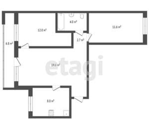 3-к квартира, на длительный срок, 60м2, 6/9 этаж