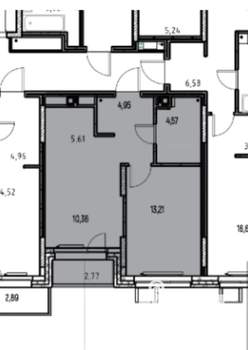 2-к квартира, на длительный срок, 39м2, 6/17 этаж