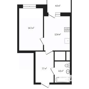 1-к квартира, на длительный срок, 37м2, 19/24 этаж