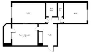 2-к квартира, на длительный срок, 67м2, 2/14 этаж