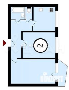 2-к квартира, на длительный срок, 51м2, 2/5 этаж
