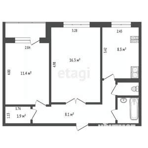 2-к квартира, на длительный срок, 50м2, 5/10 этаж