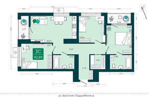 3-к квартира, сданный дом, 83м2, 4/23 этаж
