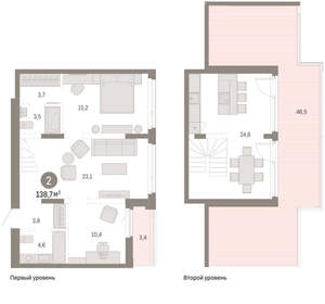 2-к квартира, вторичка, 139м2, 8/25 этаж