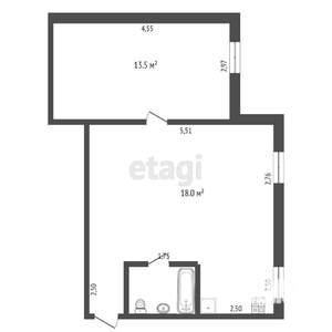 1-к квартира, вторичка, 42м2, 3/4 этаж