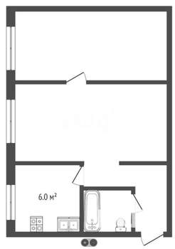 2-к квартира, вторичка, 44м2, 1/5 этаж