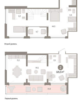 2-к квартира, вторичка, 121м2, 8/9 этаж