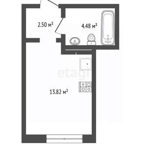 Студия квартира, вторичка, 21м2, 5/10 этаж