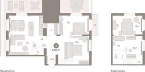 3-к квартира, вторичка, 180м2, 8/16 этаж