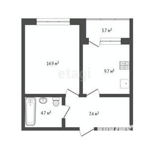 1-к квартира, вторичка, 36м2, 8/10 этаж