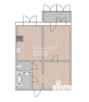 1-к квартира, вторичка, 45м2, 7/10 этаж