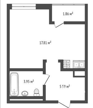 Студия квартира, вторичка, 29м2, 8/10 этаж