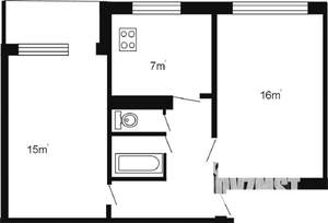 2-к квартира, вторичка, 48м2, 1/5 этаж