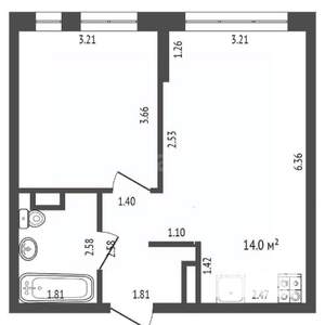 1-к квартира, вторичка, 40м2, 4/12 этаж
