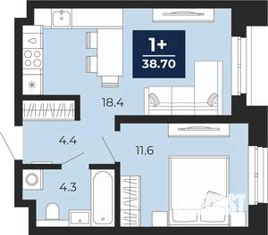 1-к квартира, вторичка, 39м2, 4/16 этаж