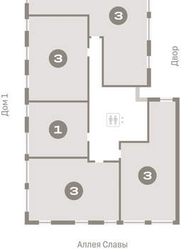 1-к квартира, вторичка, 45м2, 7/16 этаж