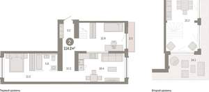 2-к квартира, вторичка, 114м2, 8/8 этаж