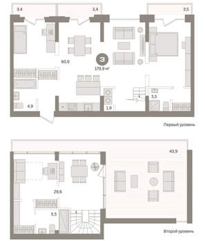 3-к квартира, вторичка, 180м2, 5/8 этаж