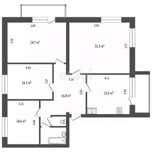 4-к квартира, вторичка, 126м2, 4/6 этаж