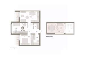 2-к квартира, вторичка, 84м2, 8/8 этаж