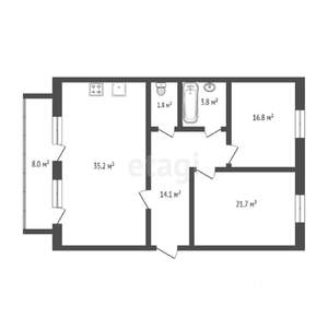 3-к квартира, вторичка, 95м2, 5/14 этаж