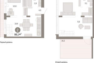2-к квартира, вторичка, 86м2, 7/16 этаж