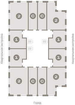 2-к квартира, вторичка, 54м2, 9/25 этаж