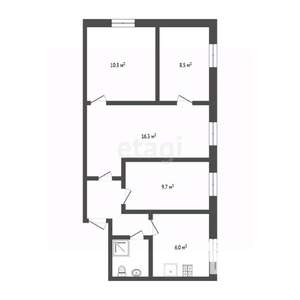 4-к квартира, вторичка, 61м2, 3/5 этаж
