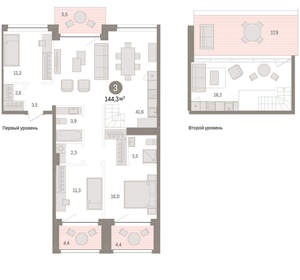 3-к квартира, вторичка, 144м2, 4/8 этаж