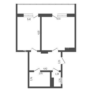 1-к квартира, вторичка, 49м2, 9/16 этаж