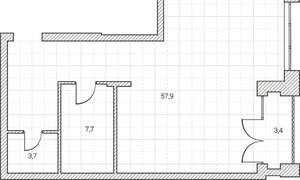 1-к квартира, сданный дом, 73м2, 5/8 этаж