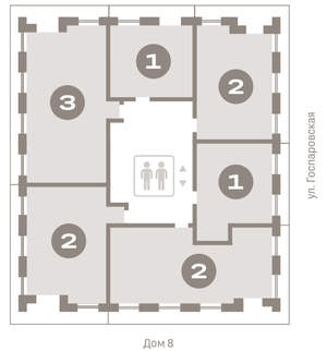 2-к квартира, вторичка, 81м2, 6/9 этаж