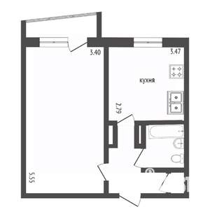 1-к квартира, вторичка, 37м2, 9/9 этаж