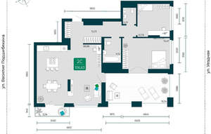 2-к квартира, вторичка, 107м2, 16/7 этаж