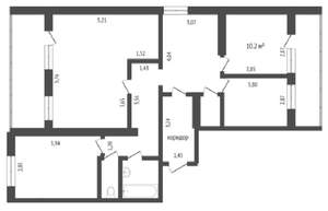 3-к квартира, вторичка, 85м2, 16/16 этаж