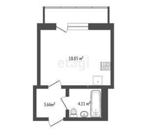 Студия квартира, вторичка, 26м2, 6/18 этаж