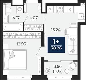 1-к квартира, вторичка, 36м2, 6/22 этаж