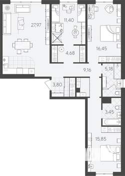 3-к квартира, вторичка, 99м2, 4/17 этаж