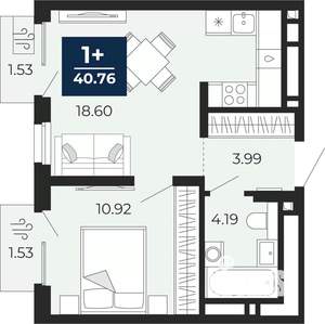 1-к квартира, вторичка, 39м2, 5/23 этаж