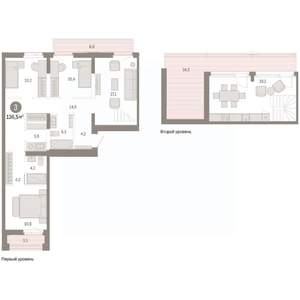 3-к квартира, вторичка, 137м2, 8/8 этаж