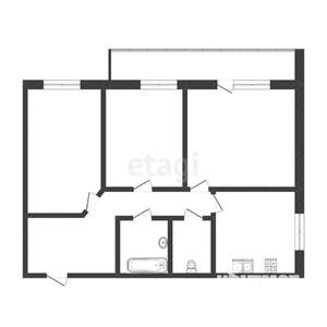 3-к квартира, вторичка, 72м2, 9/16 этаж