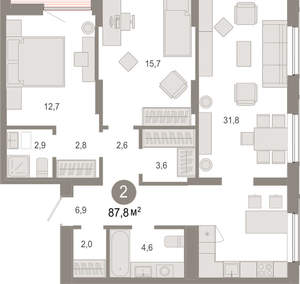 2-к квартира, вторичка, 88м2, 11/17 этаж