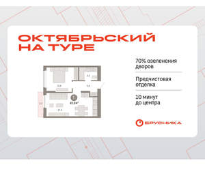 1-к квартира, вторичка, 46м2, 13/17 этаж