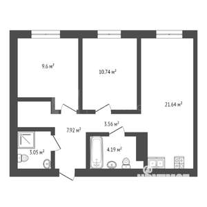 2-к квартира, вторичка, 61м2, 5/17 этаж