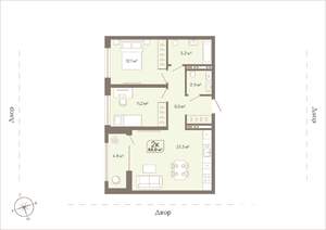 2-к квартира, вторичка, 68м2, 8/10 этаж