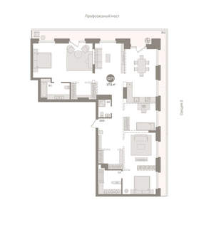 4-к квартира, вторичка, 177м2, 9/9 этаж